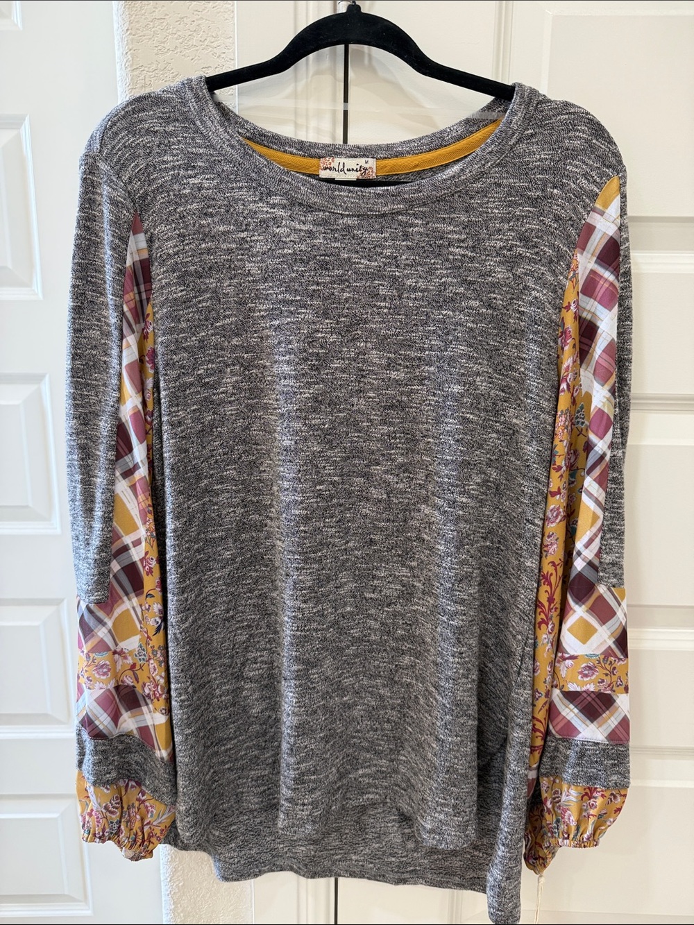 World Unity Heather Gray Spicy Road Top